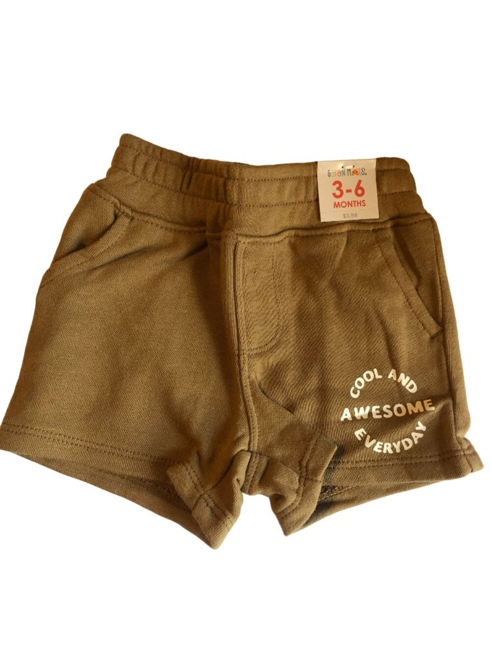 Garanimals Brown Baby Shorts 3-6 Months Cotton/Polyester Cool & Awesome Everyday